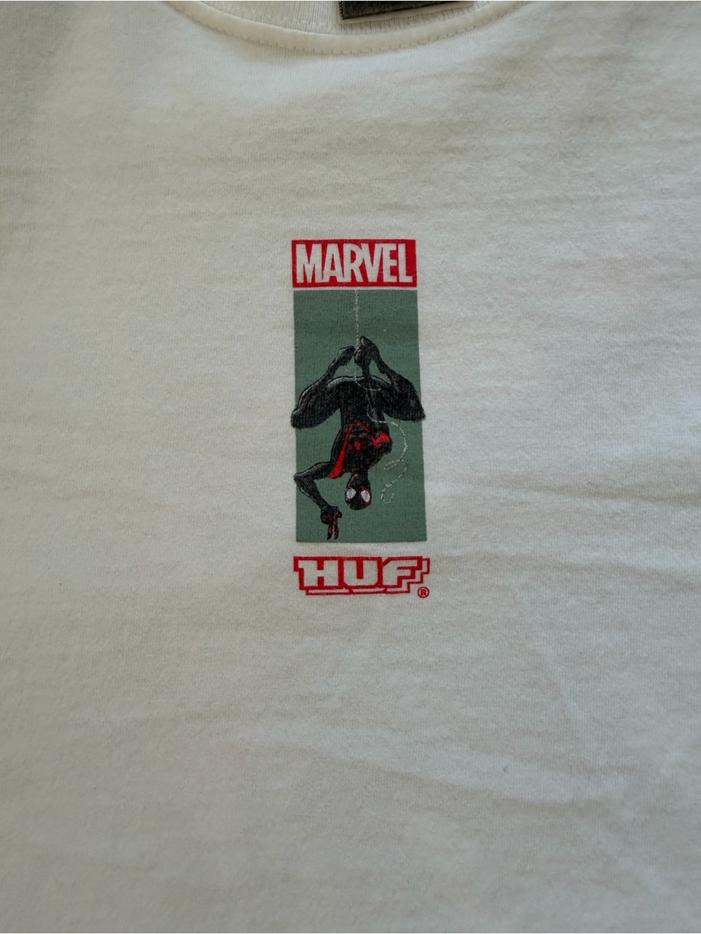HUF White Short Sleeve Spiderman Miles Morales Graphic Tee Shirt - Picture 2 of 4